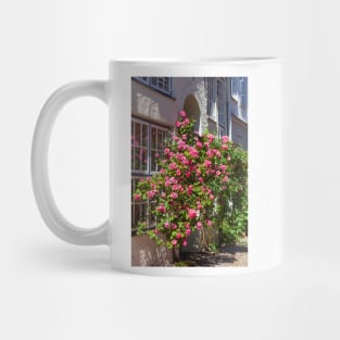 Roses, historical house facade, door, , old town, Lübeck, Schleswig-Holstein, Germany, Europe Mug